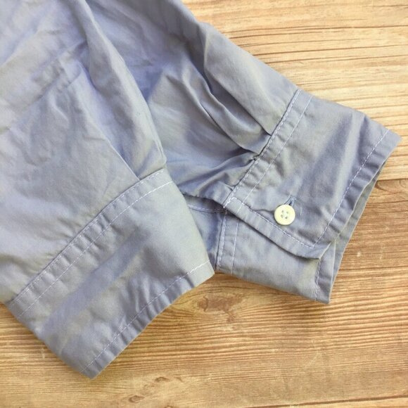 Tommy Hilfiger Button Down Shirt Womens Medium Light Blue Roll Tab Sleeve Cotton - Picture 4 of 8